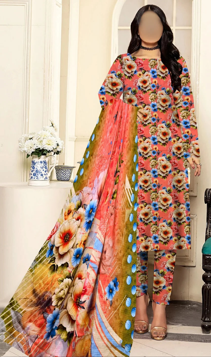 Premium Digital Print Bana Dora 3-Piece Suits (10 Designs) | Same Quality – Unique Collection