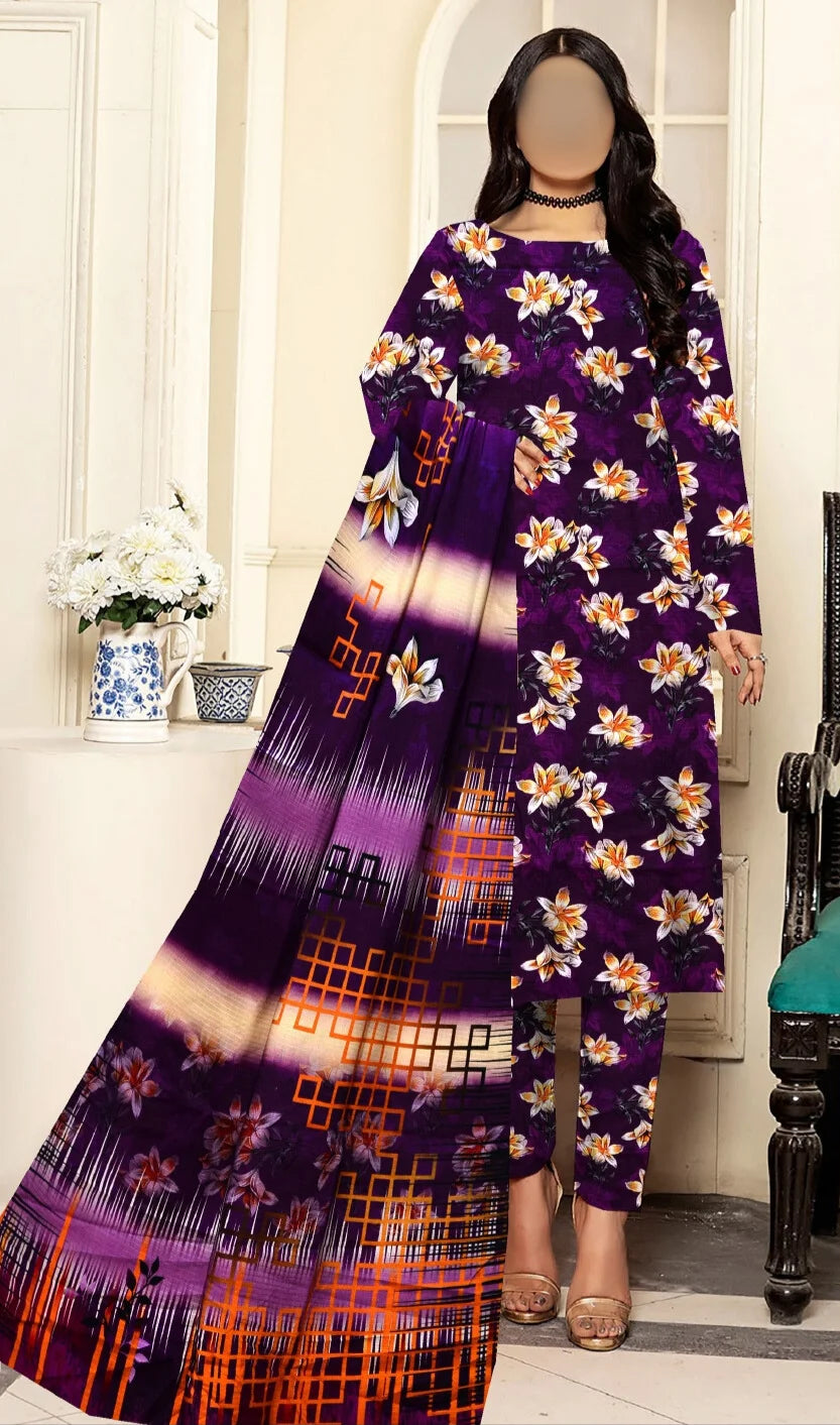 Premium Digital Print Bana Dora 3-Piece Suits (10 Designs) | Same Quality – Unique Collection
