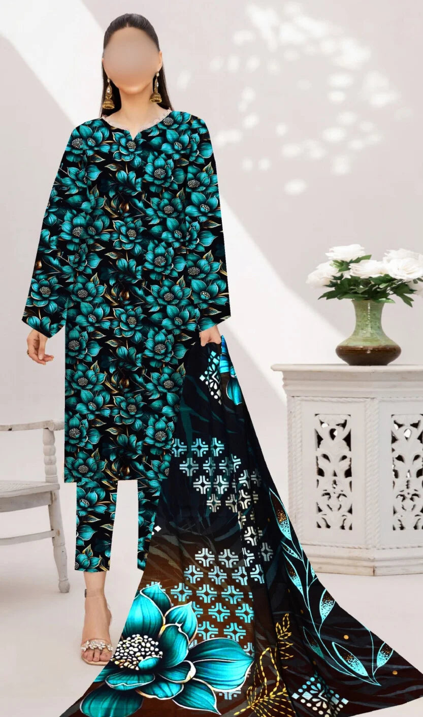 Premium Digital Print Bana Dora 3-Piece Suits (10 Designs) | Same Quality – Unique Collection