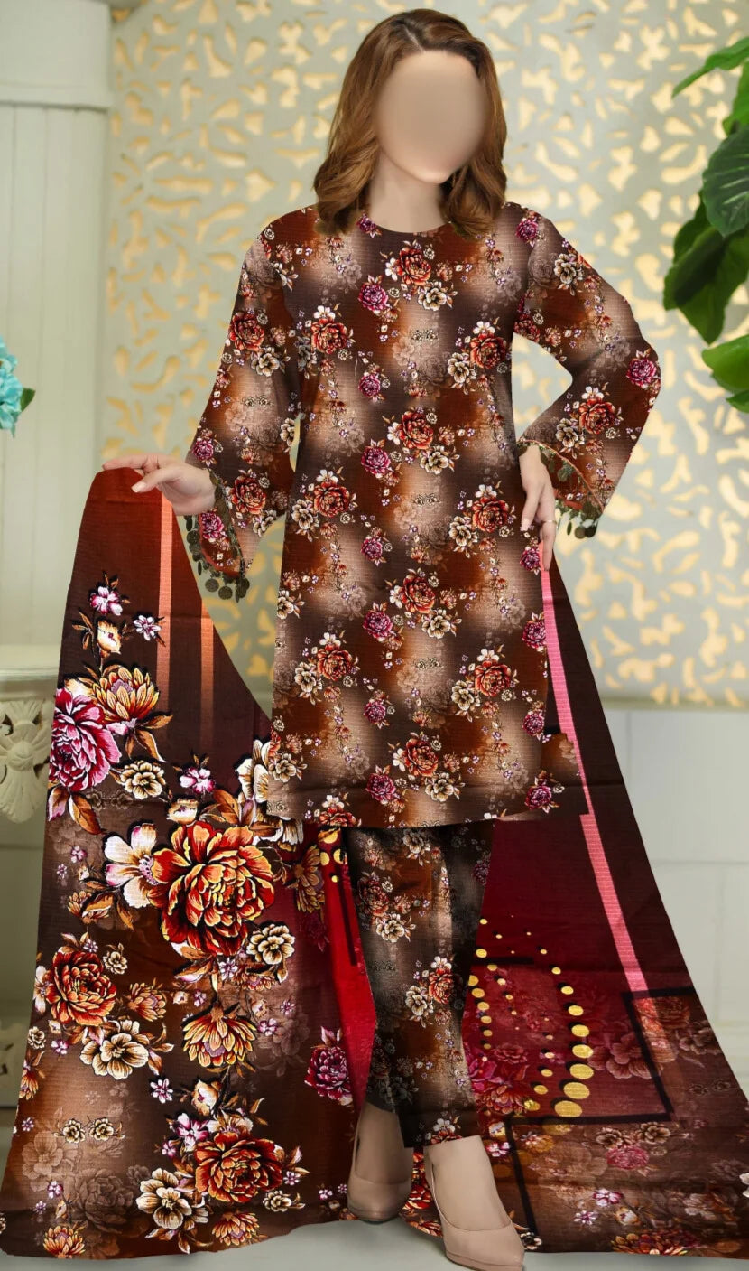 Premium Digital Print Bana Dora 3-Piece Suits (10 Designs) | Same Quality – Unique Collection