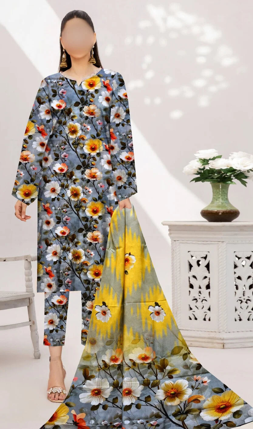 Premium Digital Print Bana Dora 3-Piece Suits (10 Designs) | Same Quality – Unique Collection